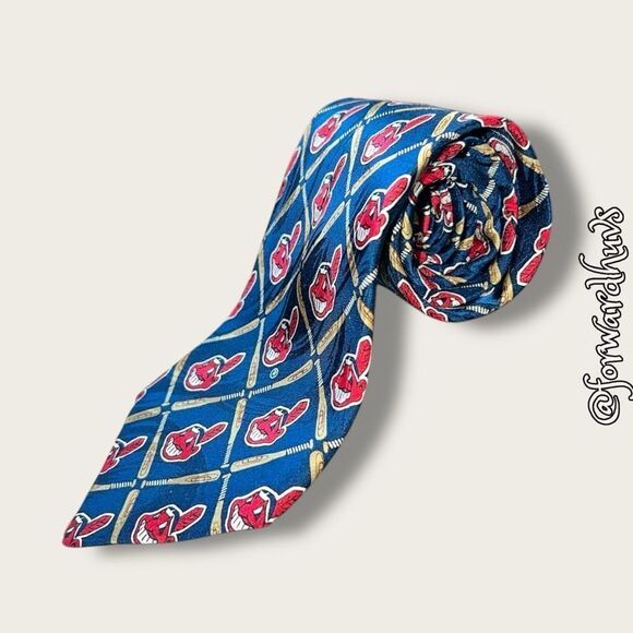 Vintage 1996 Cleveland Indians MLB Necktie by Ralph Martin & Company - Picture 4 of 8